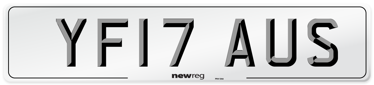 YF17 AUS Number Plate from New Reg